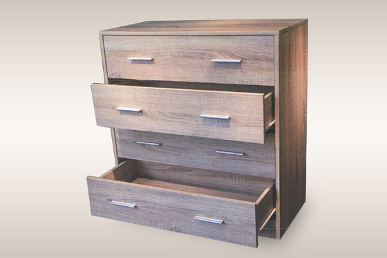 Mesita de noche antigua Nightstand de la madera del roble con 4 cajones