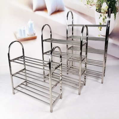 ODM BSCI banco de acero inoxidable del metal de los muebles del estante del zapato de 5 capas para el dormitorio de la sala de estar