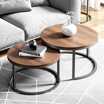 Sólido del metal de madera alrededor de las mesas de centro circulares de la jerarquización para Sofa BedSide