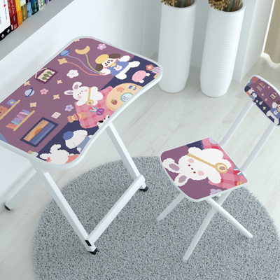 Tabla de los niños de los muebles del metal del tablero plegable del MDF y sistema de madera de la silla