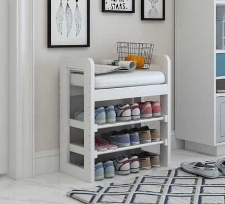 Organizador personalizado del banco del zapato de la grada de los muebles 3 del estante del zapato para el pequeño hogar