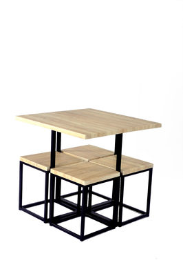 Mesa de comedor y muebles rectangulares de madera y de acero de Seater del sistema 4 de la silla