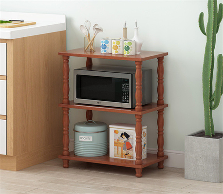 Muebles de madera sólidos del estante de la microonda de la cocina de la grada del OEM 3 para las placas