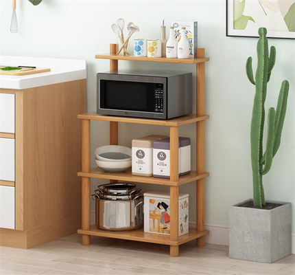 Estante de madera de Kitchen Microwave Rack del panadero de Vaneer de 3 gradas