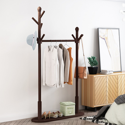 Soporte de madera de la suspensión de ropa de la capa de bambú multifuncional bipolar