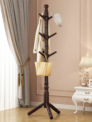 Árbol de madera modificado para requisitos particulares de la capa del pino del soporte de la suspensión del estante de la capa para el dormitorio