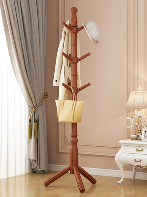 Árbol de madera modificado para requisitos particulares de la capa del pino del soporte de la suspensión del estante de la capa para el dormitorio