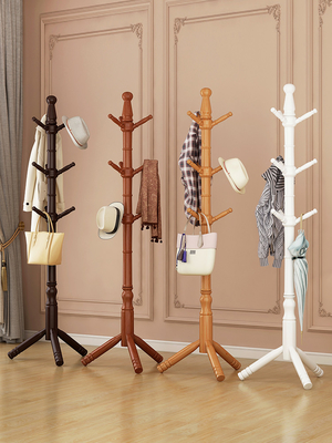 Árbol de madera modificado para requisitos particulares de la capa del pino del soporte de la suspensión del estante de la capa para el dormitorio