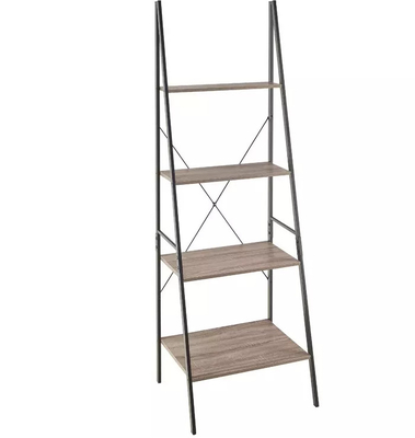 Estante de madera del almacenamiento del metal de 4 gradas y del estante de la escalera de los estantes de librería de madera