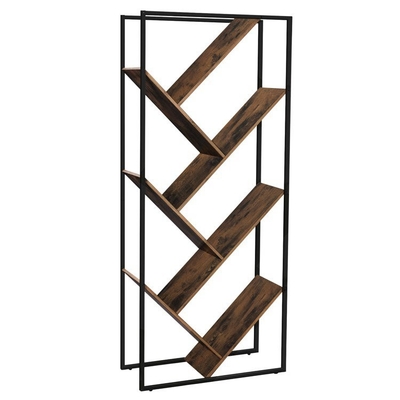 Metal diagonal asimétrico y estante para libros formado árbol moderno de madera de los estantes de librería