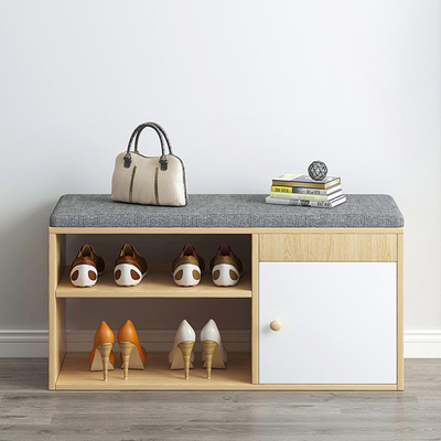 Organizador de madera Cabinet With Door de los muebles del estante del zapato del FSC y amortiguador suave