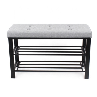 Banco modificado para requisitos particulares del almacenamiento de los muebles del estante del zapato de la tela del metal para el vestíbulo