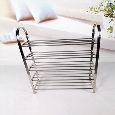 ODM BSCI banco de acero inoxidable del metal de los muebles del estante del zapato de 5 capas para el dormitorio de la sala de estar