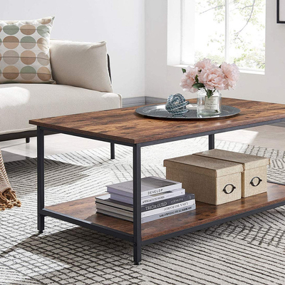 Mesa de centro de madera moderna del metal del rectángulo del MDF para la sala de estar