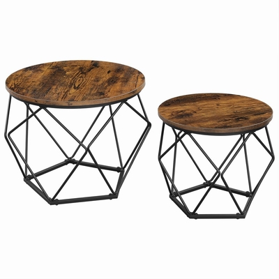Madera de la nuez y mesa de centro jerarquizadas antiguas grandes del metal