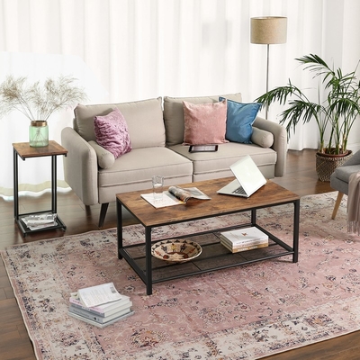 C forma la mesa de centro Sofa Nesting End Tables de madera y del metal