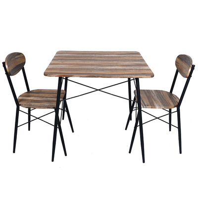 Top de madera de la mesa de comedor del metal de Brown 2 Seater y del MDF del sistema de la silla