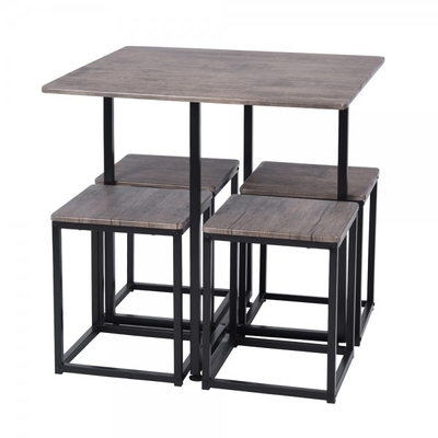 El comedor del roble negro fijó la tabla y las sillas de madera para la cocina de la barra