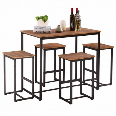 La mesa de comedor y la silla modificadas para requisitos particulares del pino 5pc fijaron final brillante