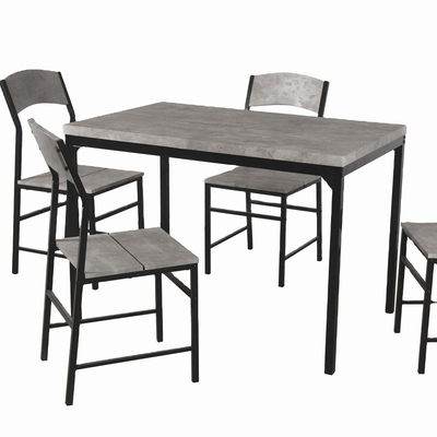 La mesa de comedor de madera del ODM de Roydom y 4 sillas fijaron el sistema de la mesa de comedor de 5 pedazos