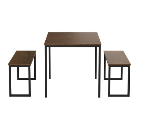 la mesa de comedor de madera y la silla del MDF del escondrijo de la cocina 3pcs fijaron con dos bancos