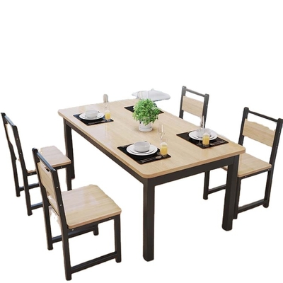 Mesa de comedor de madera de roble del metal y sistema sólidos de la silla de 4