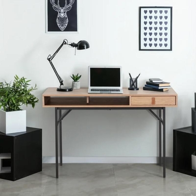Escritorio de madera modificado para requisitos particulares del ordenador del escritorio de la chapa compacta del metal con los cajones