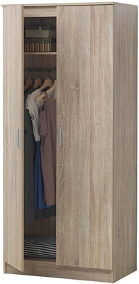 Guardarropa de madera natural de encargo del Armoire de 2 puertas para el espacio de almacenamiento grande de la ropa