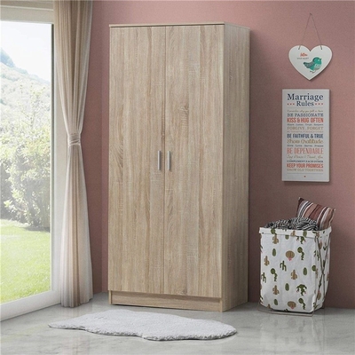 Guardarropa de madera natural de encargo del Armoire de 2 puertas para el espacio de almacenamiento grande de la ropa