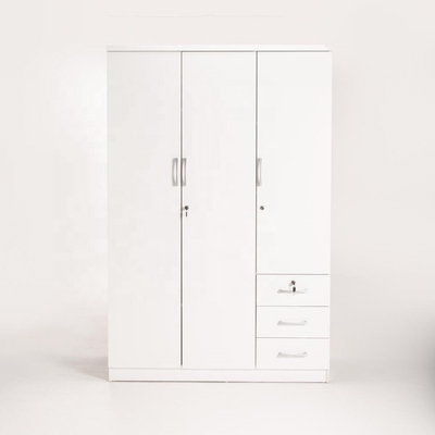 Gabinete moderno de madera blanco del guardarropa de 3 puertas de BSCI para la ropa