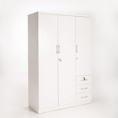 Gabinete moderno de madera blanco del guardarropa de 3 puertas de BSCI para la ropa