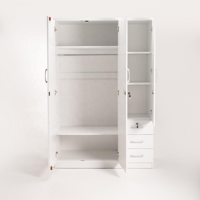Gabinete moderno de madera blanco del guardarropa de 3 puertas de BSCI para la ropa