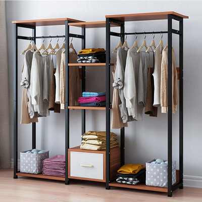 Muebles de madera del estante de la ejecución del armario del estante de la ropa del dormitorio moderno para el hogar