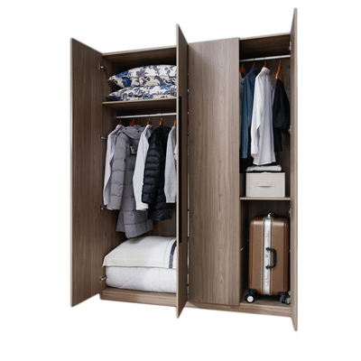 Guardarropa de madera del armario de ropa de las puertas de Contemperary 4 para el almacenamiento del dormitorio
