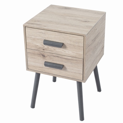 Tablas de madera Nightstand de Sofa Slim Bedside Drawers End con 2 cajones