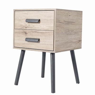 Tablas de madera Nightstand de Sofa Slim Bedside Drawers End con 2 cajones