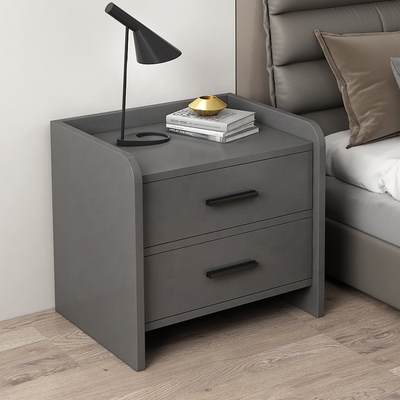 Cajón amistoso Nightstand de Gray White 2 de la mesita de noche de la madera de Eco