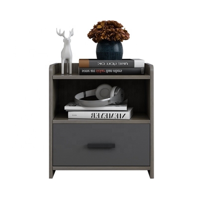 Cajón amistoso Nightstand de Gray White 2 de la mesita de noche de la madera de Eco
