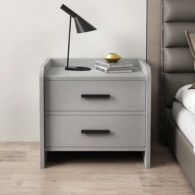 Cajón amistoso Nightstand de Gray White 2 de la mesita de noche de la madera de Eco