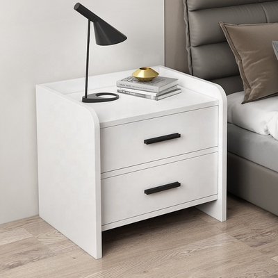 Cajón amistoso Nightstand de Gray White 2 de la mesita de noche de la madera de Eco