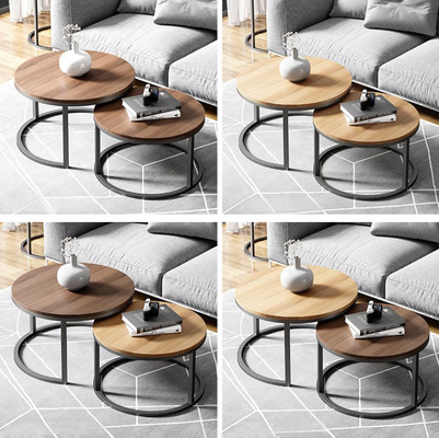 Sólido del metal de madera alrededor de las mesas de centro circulares de la jerarquización para Sofa BedSide