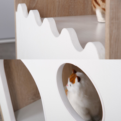 Casa de madera interior sostenible Cat Den With Storage del animal doméstico del ODM
