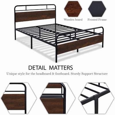 Madera industrial del mdf de la plataforma del capítulo de la cama del arrabio del cortijo para el dormitorio