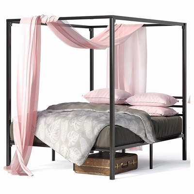 Marco de madera contemporáneo de la cama del toldo del metal de los muebles del metal con el listón de acero