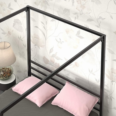 Marco de madera contemporáneo de la cama del toldo del metal de los muebles del metal con el listón de acero